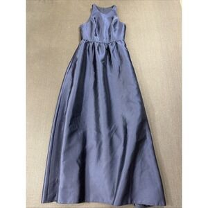 Alfred Sung D707 Bridesmaid Dress Size 10 Women Sleeveless Keyhole In Midnight